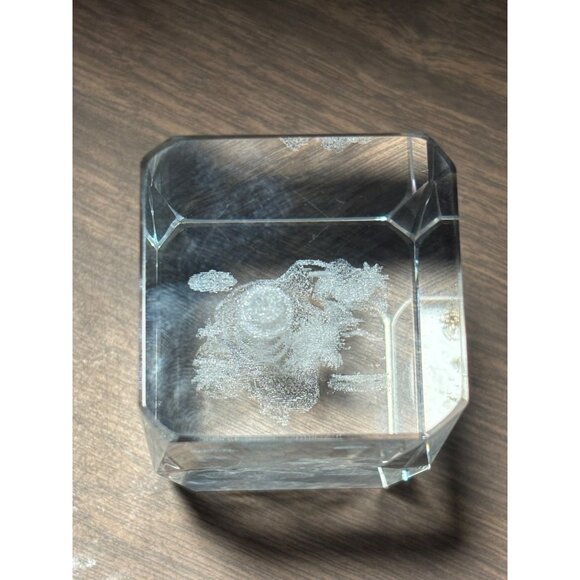 3D Lighthouse Laser Etched Lead Crystal Beveled Glass Paperweight - Picture 7 of 8